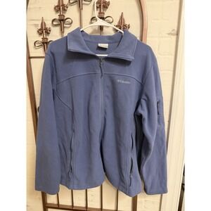 Columbia Women's 1X Periwinkle Full Zip Fleece Jacket Plus Size Outdoor Hiking